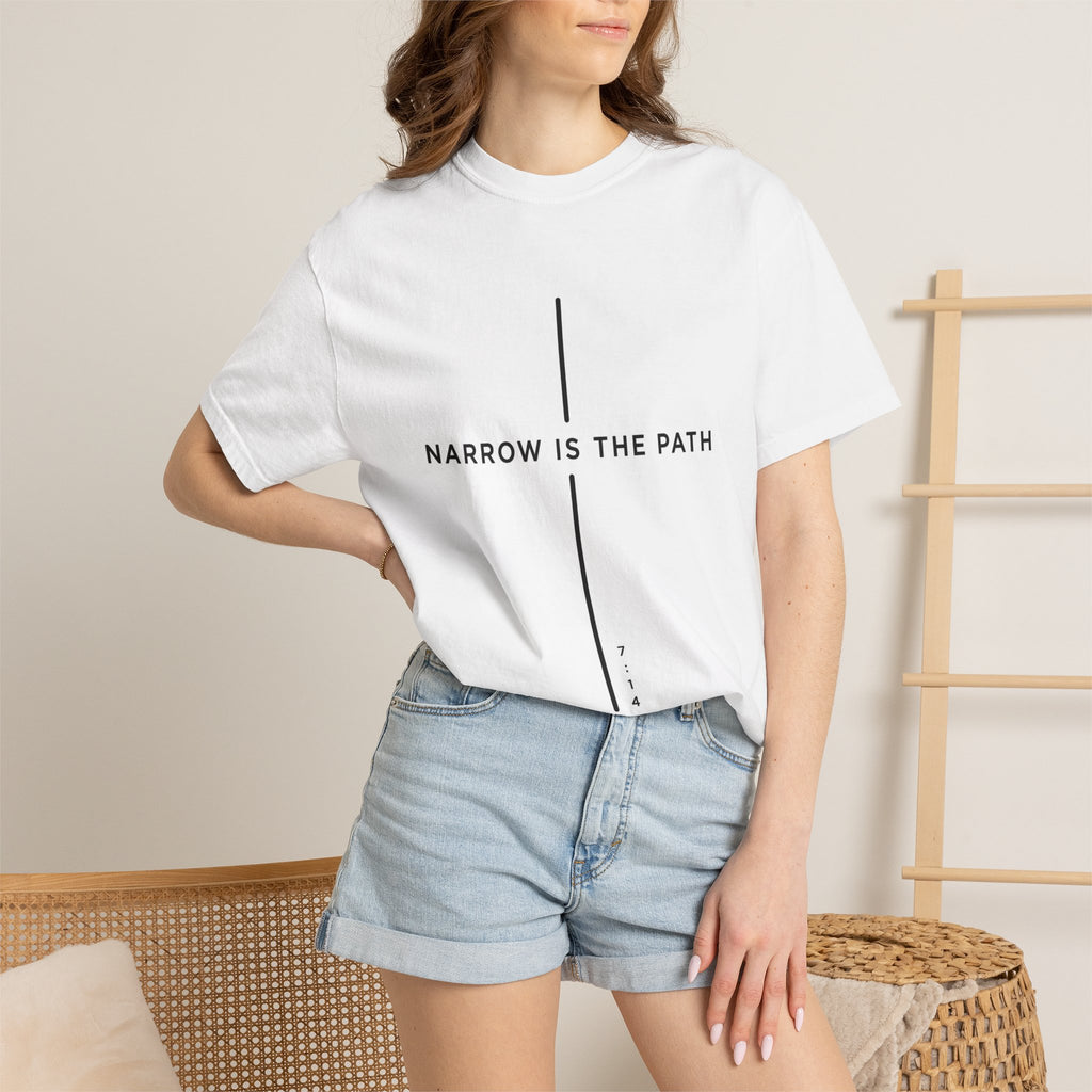 Narrow Is The Path T-Shirt — Minimal Christian Faith Graphic Tee