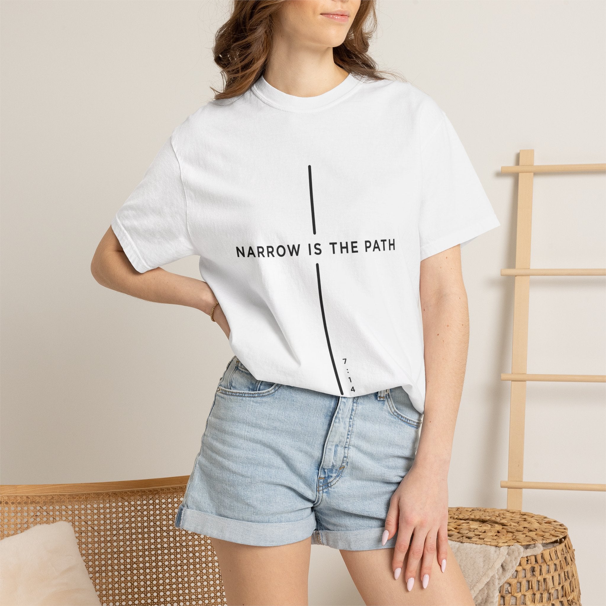 Narrow Is The Path T-Shirt — Minimal Christian Faith Graphic Tee