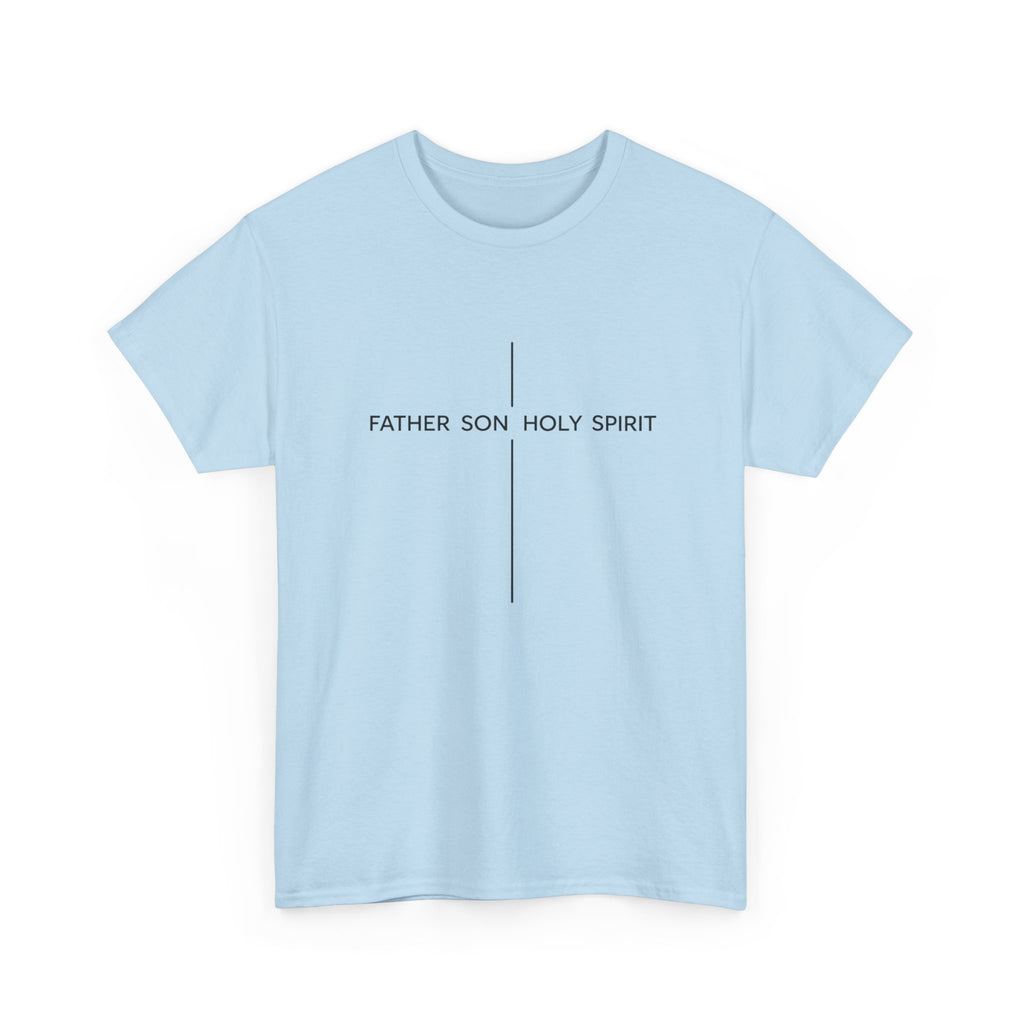 Father Son Holy Spirit Cross T‑Shirt — Minimal Christian Tee