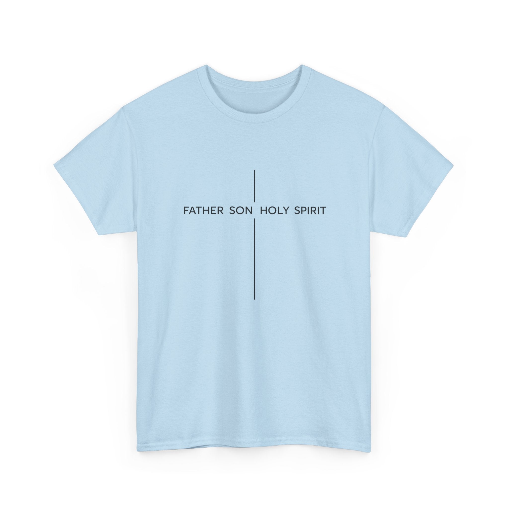 Father Son Holy Spirit Cross T‑Shirt — Minimal Christian Tee