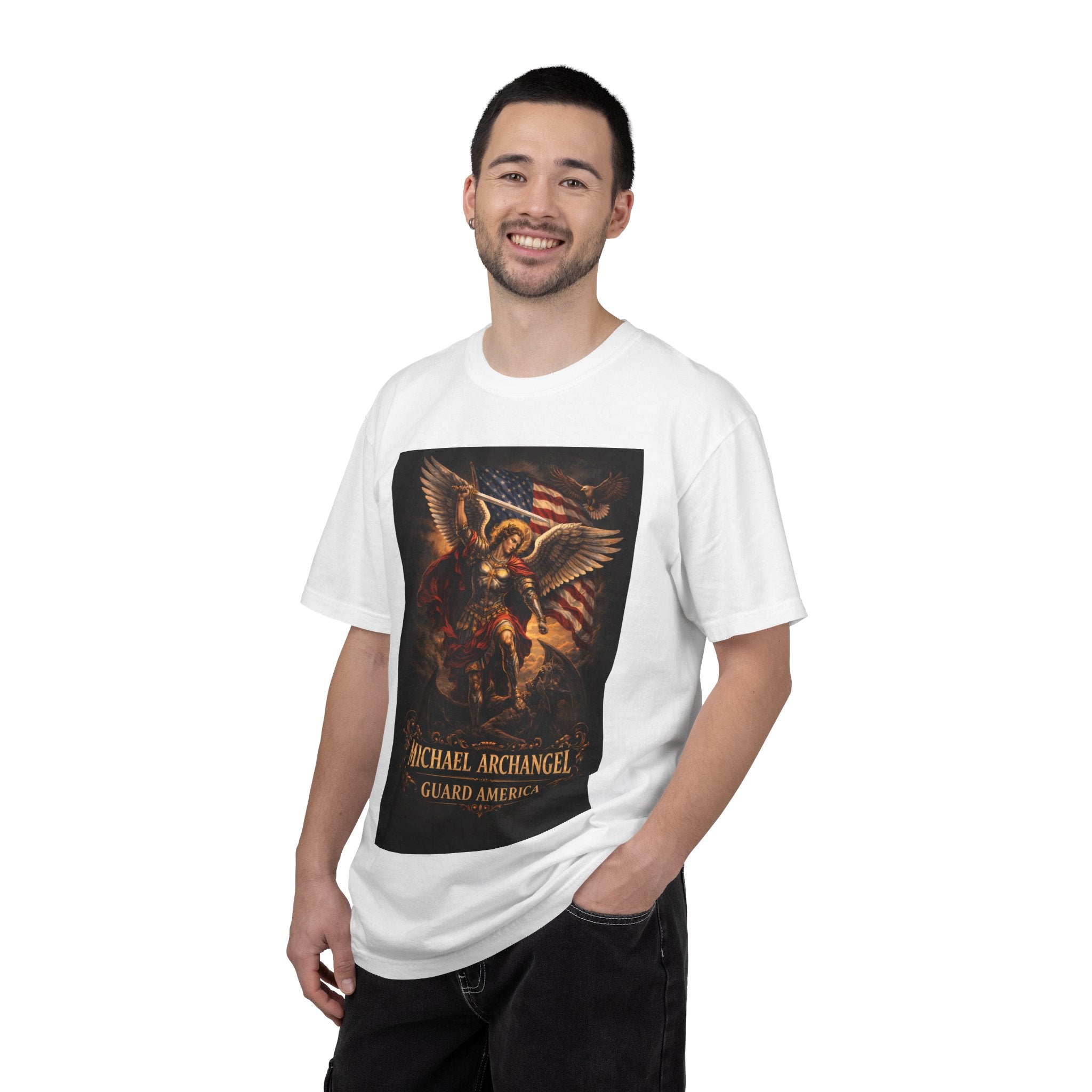Archangel Michael Graphic T‑Shirt — "Michael Archangel Guard America" Patriotic Spiritual Tee