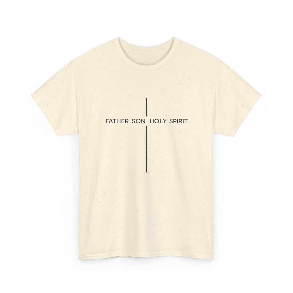 Father Son Holy Spirit Cross T‑Shirt — Minimal Christian Tee