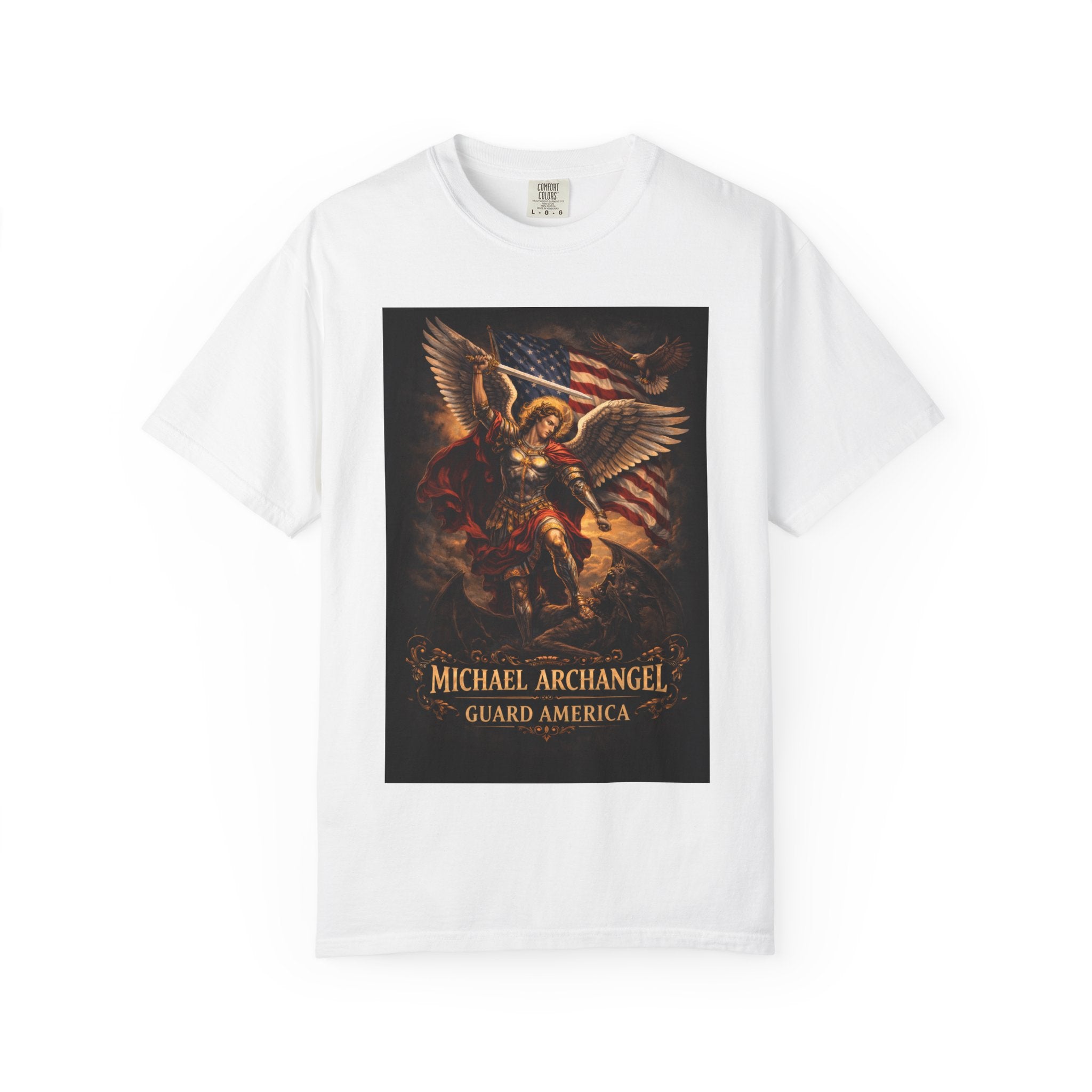 Archangel Michael Graphic T‑Shirt — "Michael Archangel Guard America" Patriotic Spiritual Tee