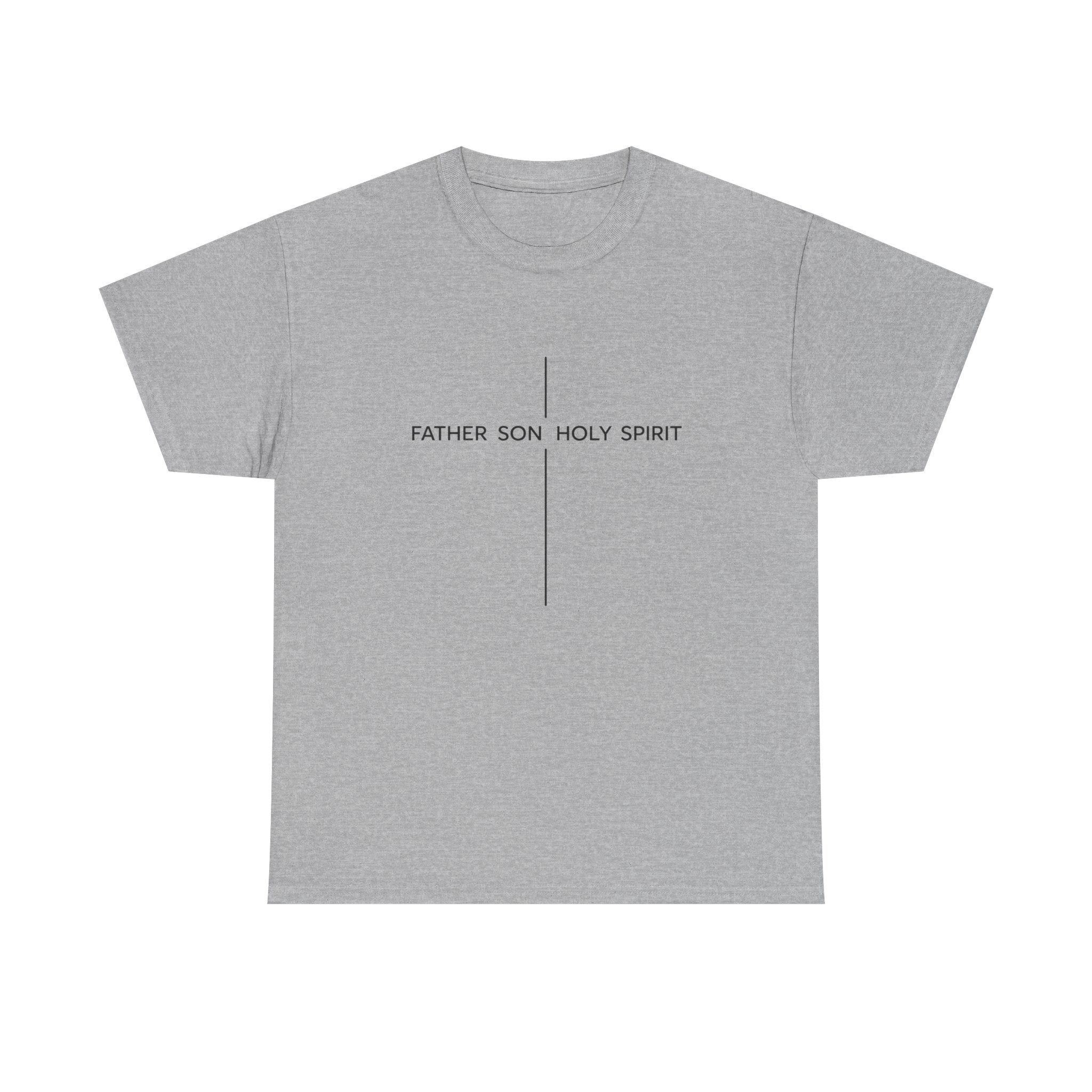 Father Son Holy Spirit Cross T‑Shirt — Minimal Christian Tee