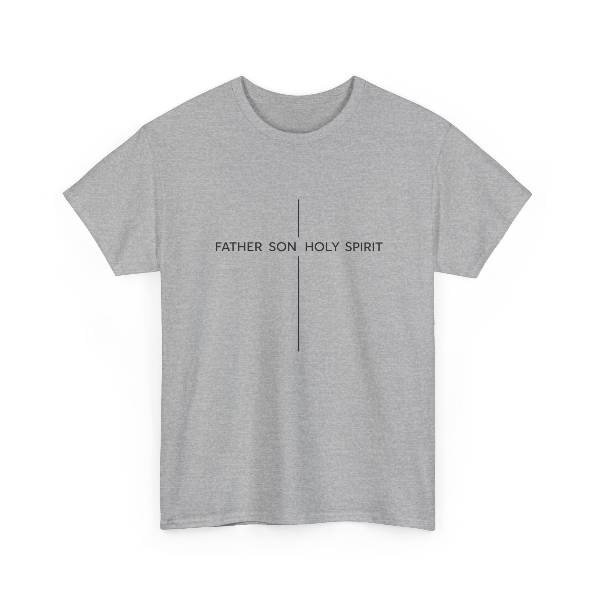 Father Son Holy Spirit Cross T‑Shirt — Minimal Christian Tee
