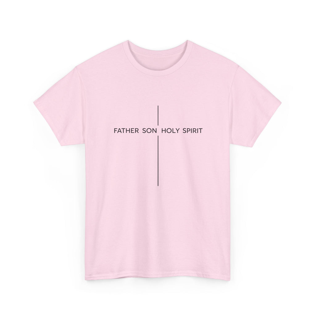 Father Son Holy Spirit Cross T‑Shirt — Minimal Christian Tee