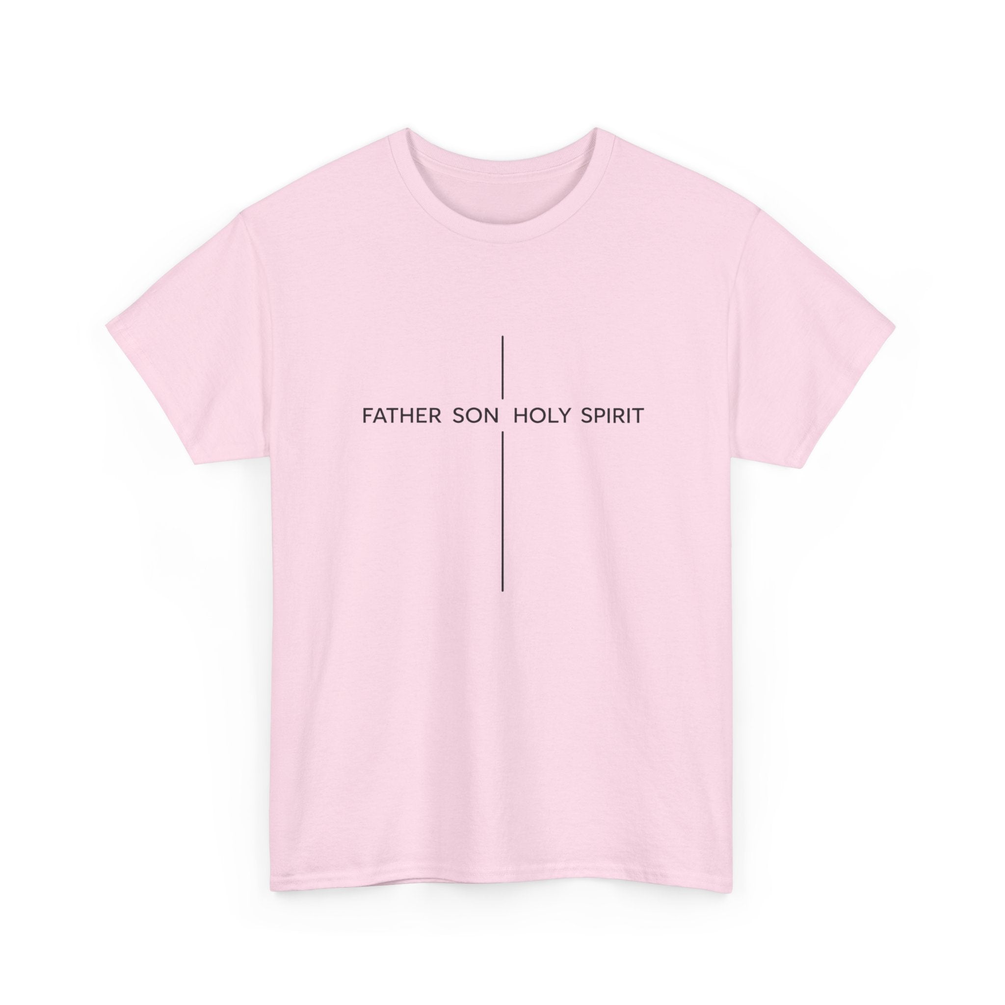 Father Son Holy Spirit Cross T‑Shirt — Minimal Christian Tee