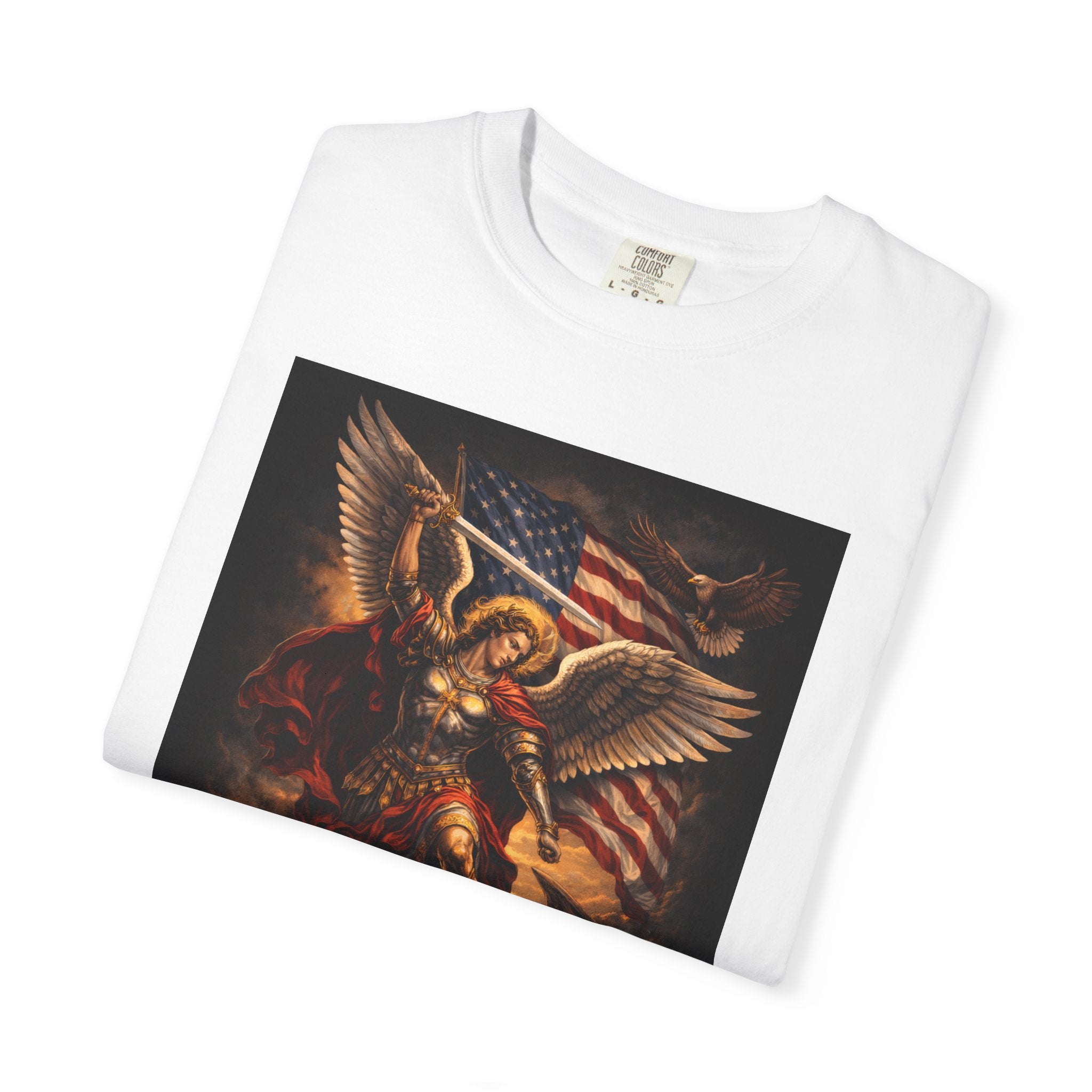 Archangel Michael Graphic T‑Shirt — "Michael Archangel Guard America" Patriotic Spiritual Tee