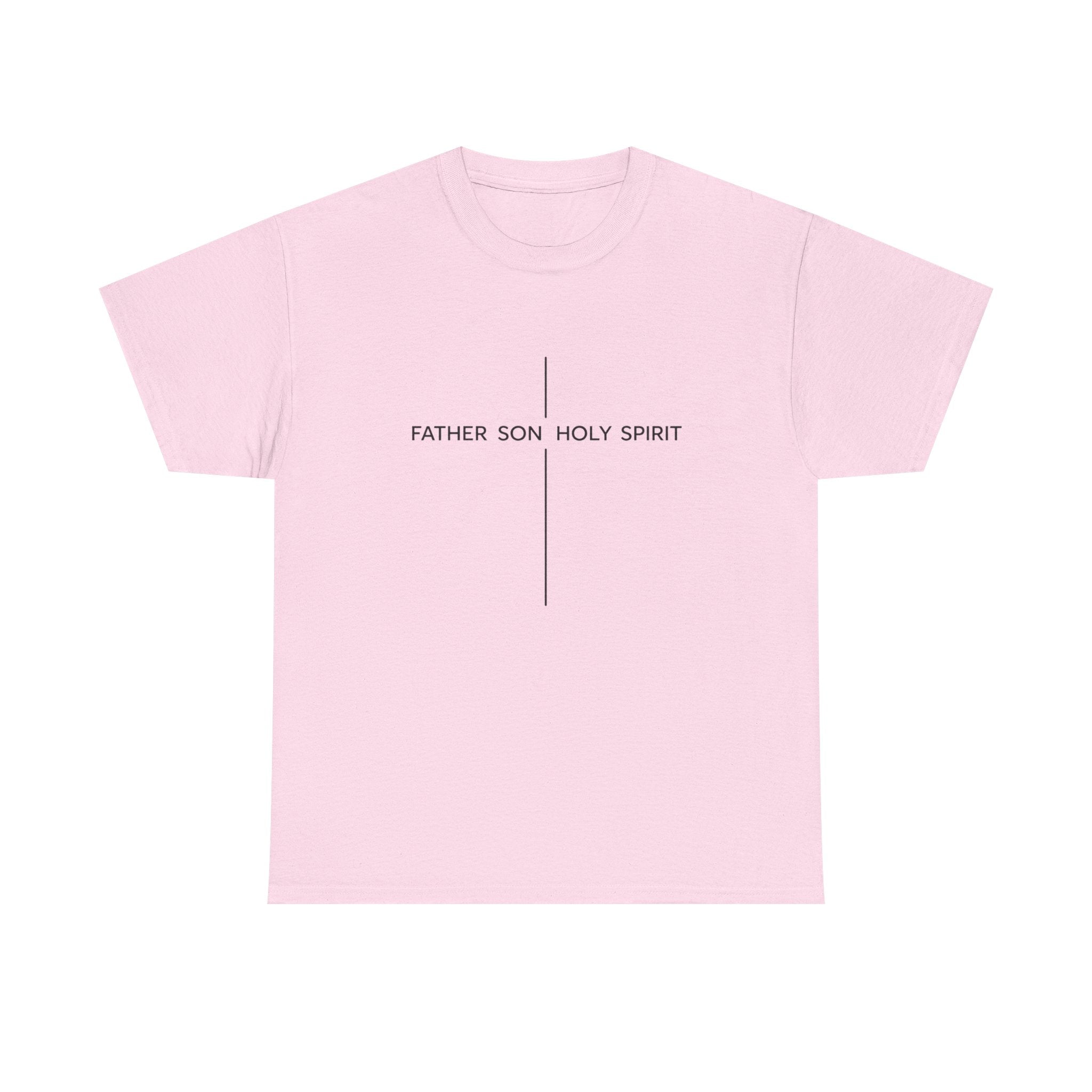Father Son Holy Spirit Cross T‑Shirt — Minimal Christian Tee