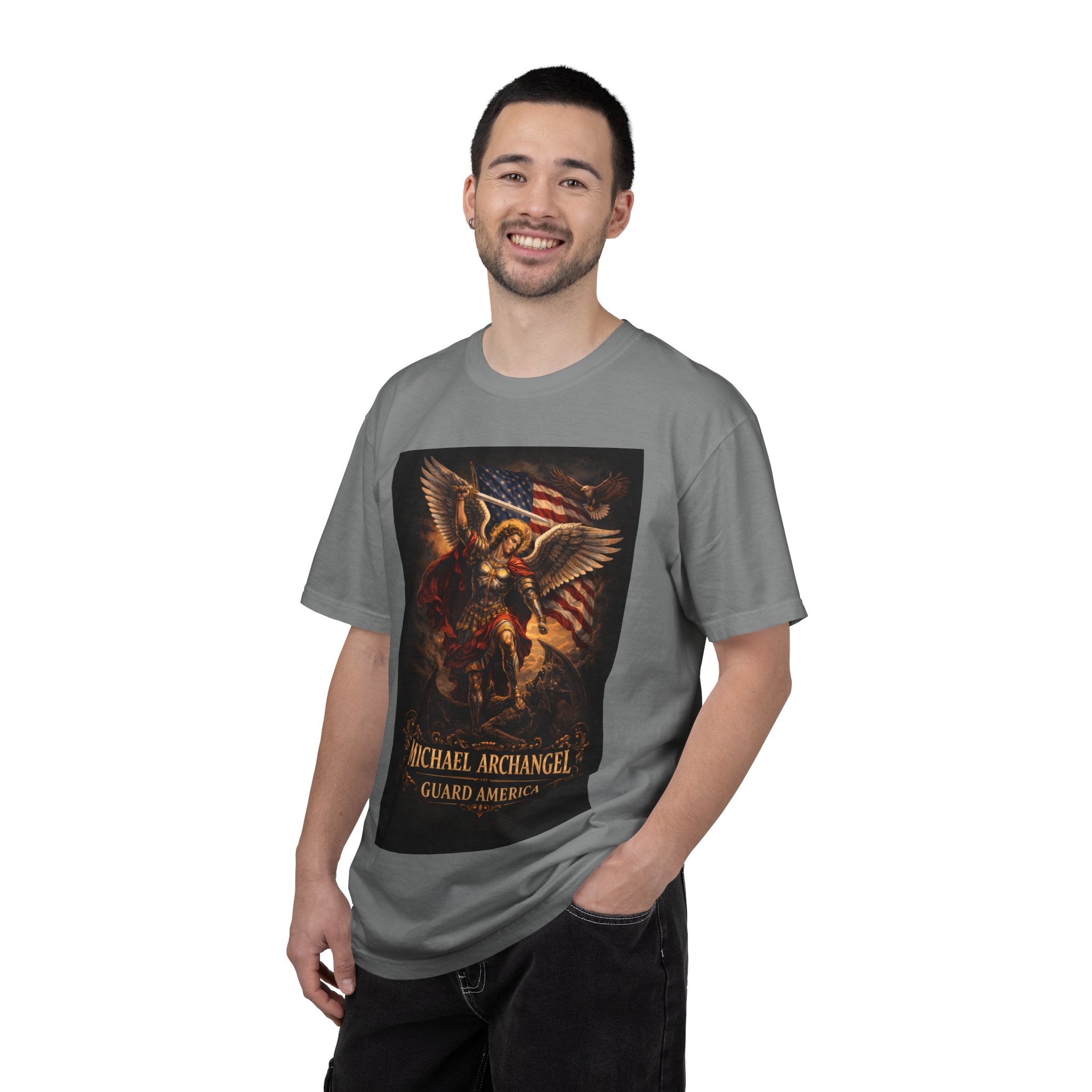 Archangel Michael Graphic T‑Shirt — "Michael Archangel Guard America" Patriotic Spiritual Tee