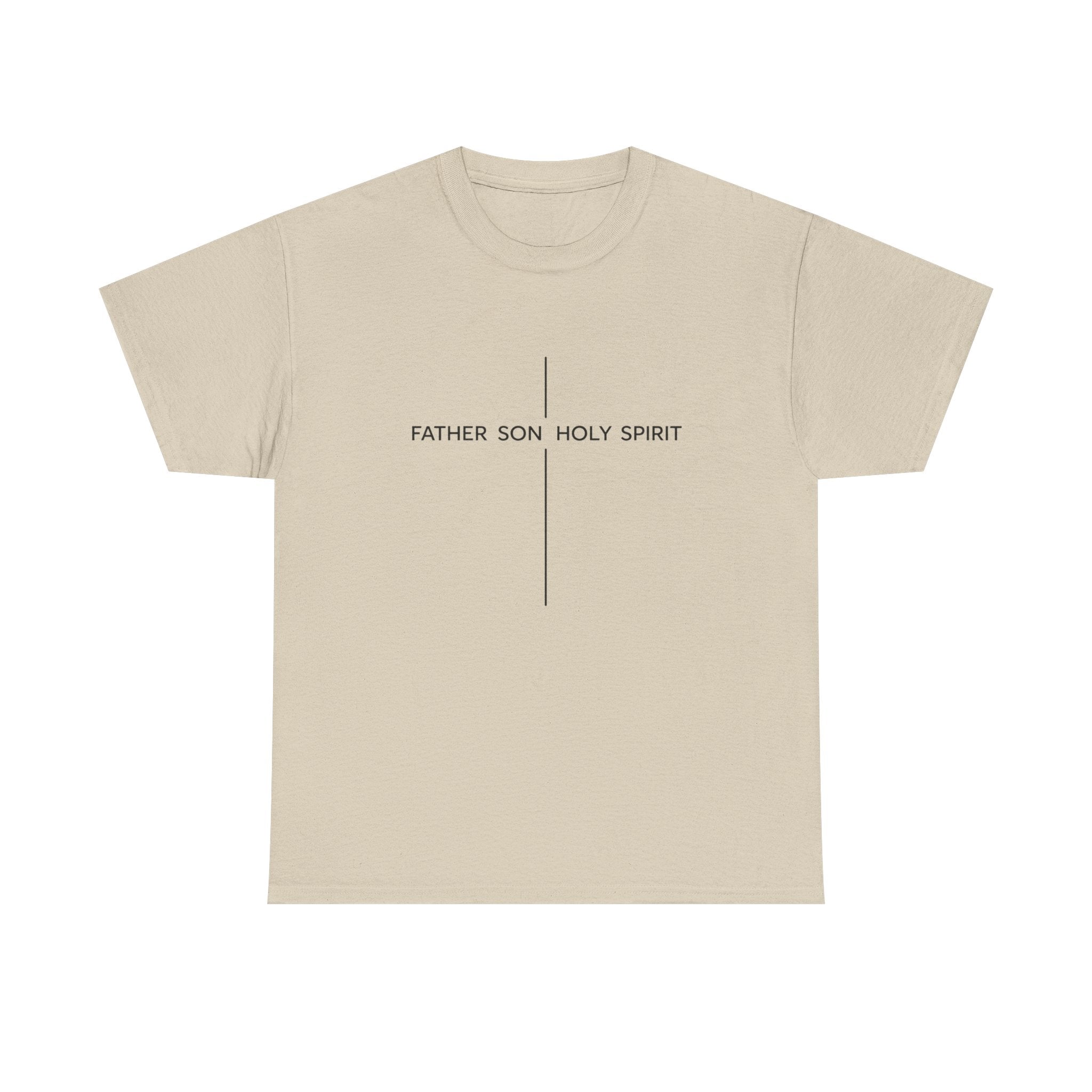 Father Son Holy Spirit Cross T‑Shirt — Minimal Christian Tee