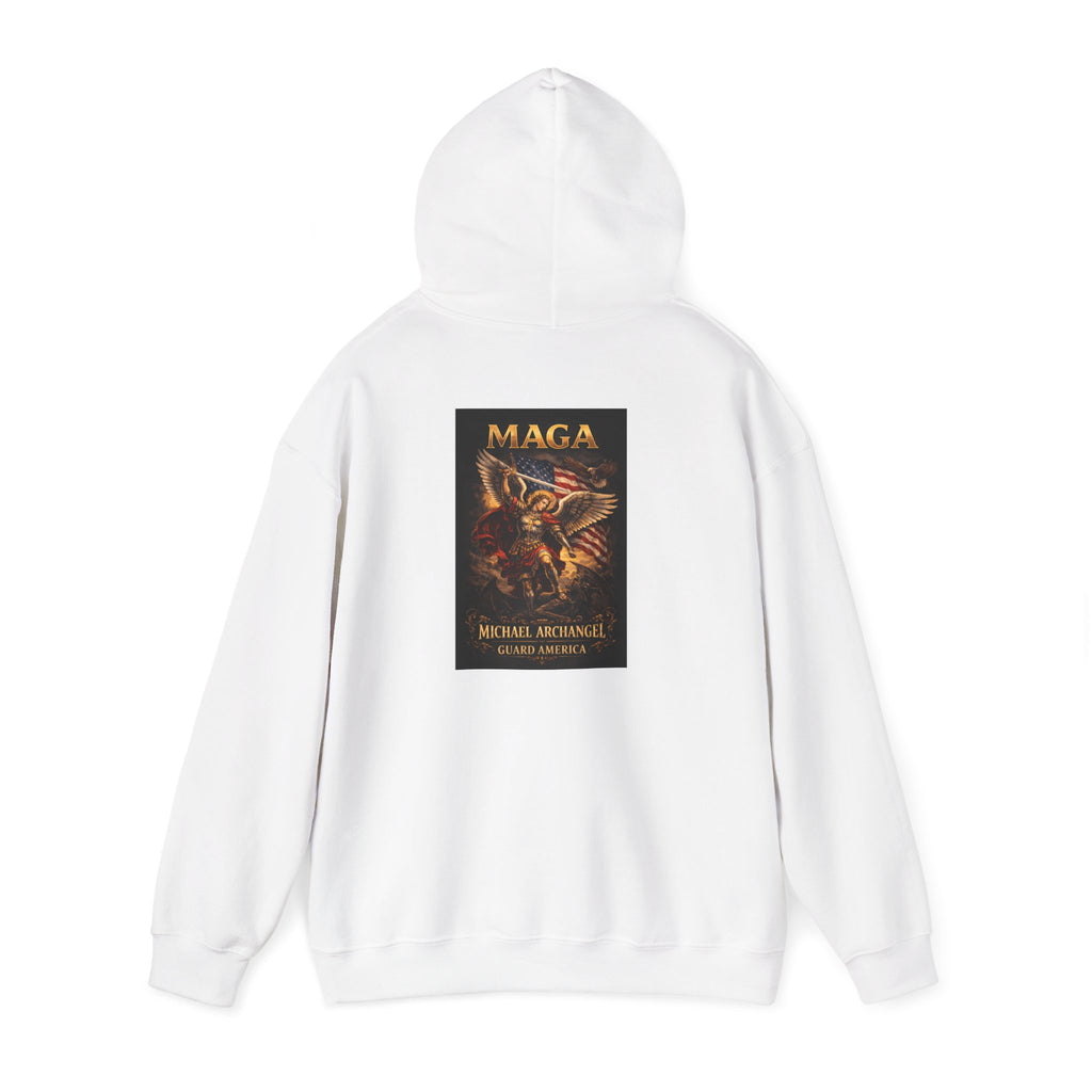 Archangel Michael Hoodie — Fiery Saint Graphic Back Print