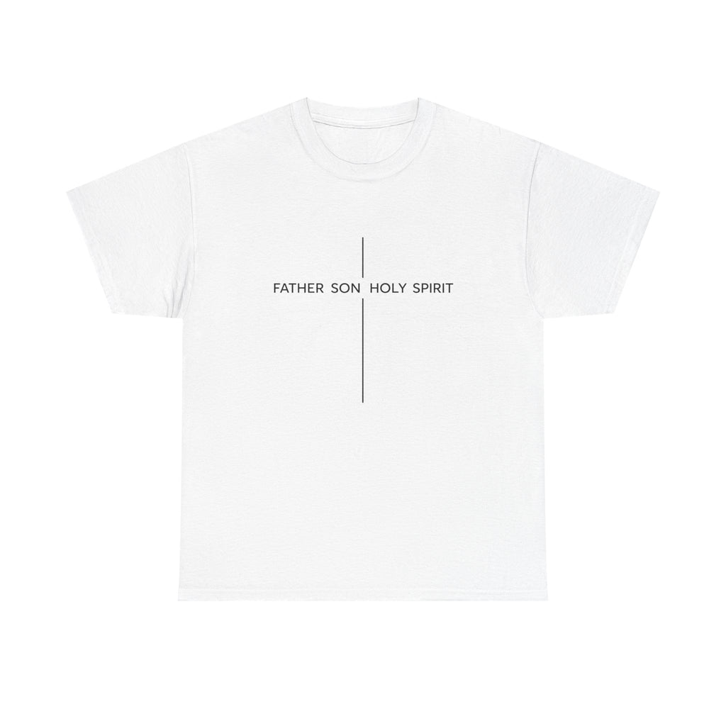 Father Son Holy Spirit Cross T‑Shirt — Minimal Christian Tee