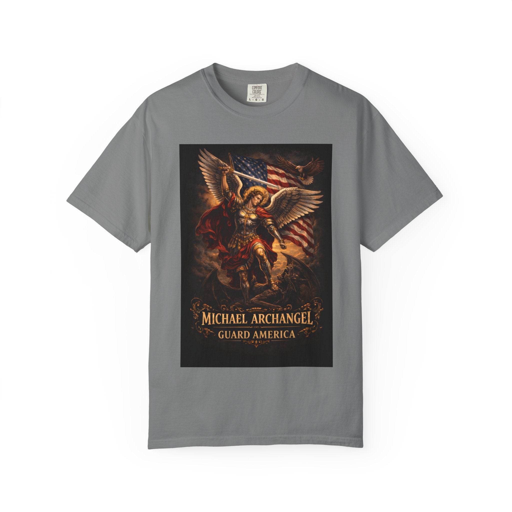 Archangel Michael Graphic T‑Shirt — "Michael Archangel Guard America" Patriotic Spiritual Tee