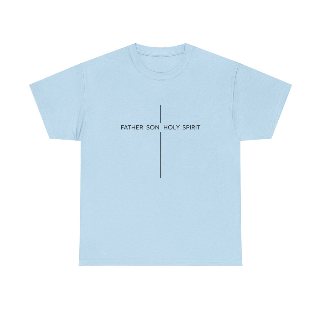 Father Son Holy Spirit Cross T‑Shirt — Minimal Christian Tee