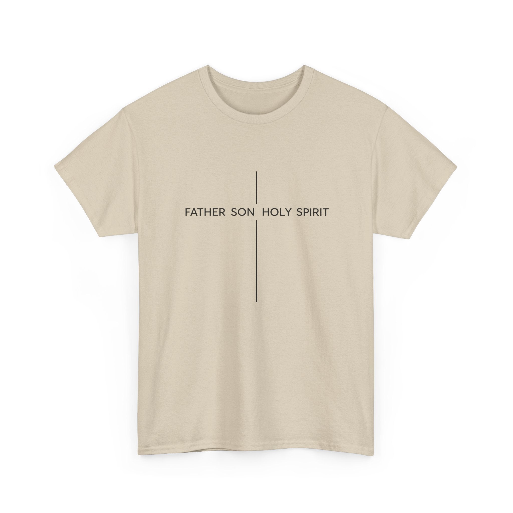 Father Son Holy Spirit Cross T‑Shirt — Minimal Christian Tee