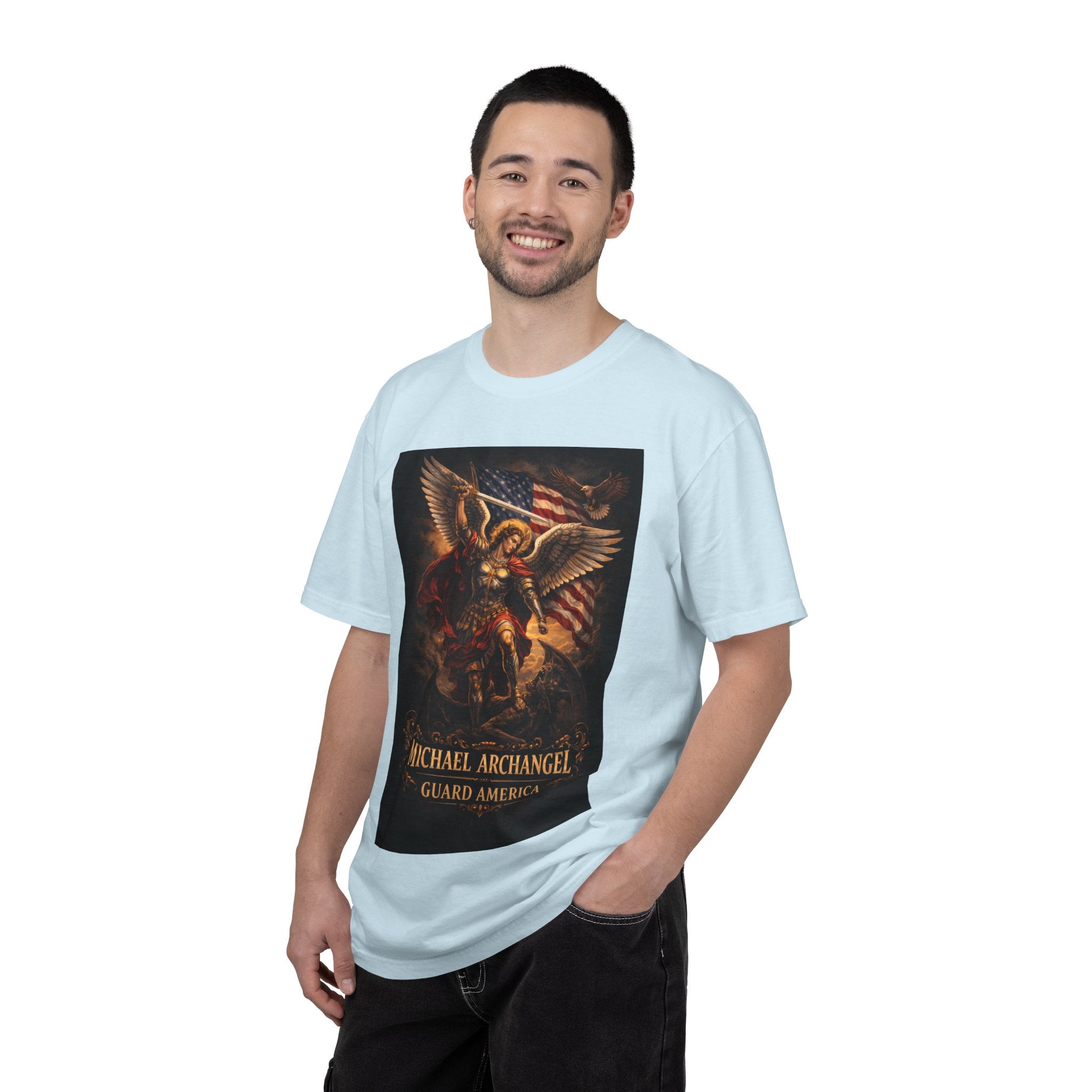 Archangel Michael Graphic T‑Shirt — "Michael Archangel Guard America" Patriotic Spiritual Tee