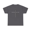 Minimalist White Tee — Subtle Cross "Father Son Holy Spirit" Christian T‑Shirt