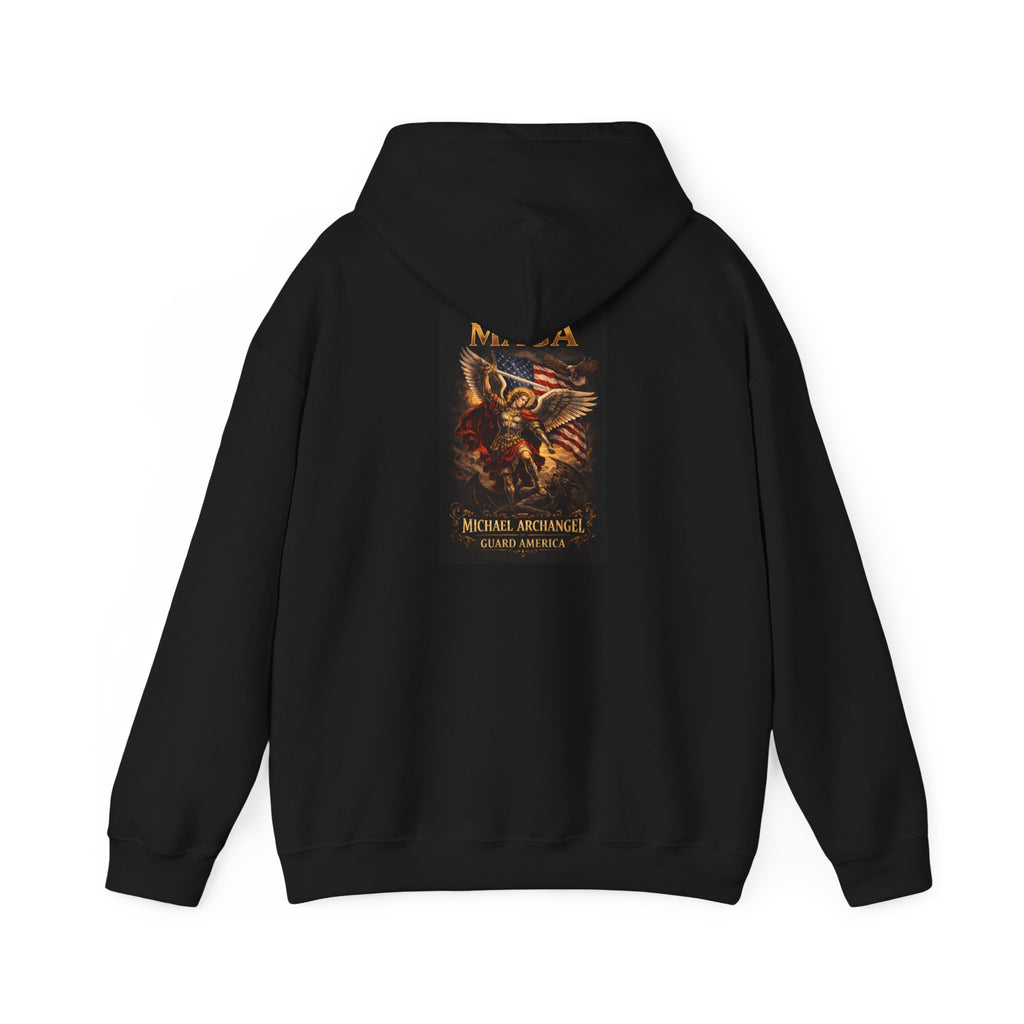 Archangel Michael Hoodie — Fiery Saint Graphic Back Print