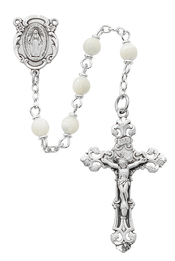 Genuine Mother of Pearl Rosary Boxed
