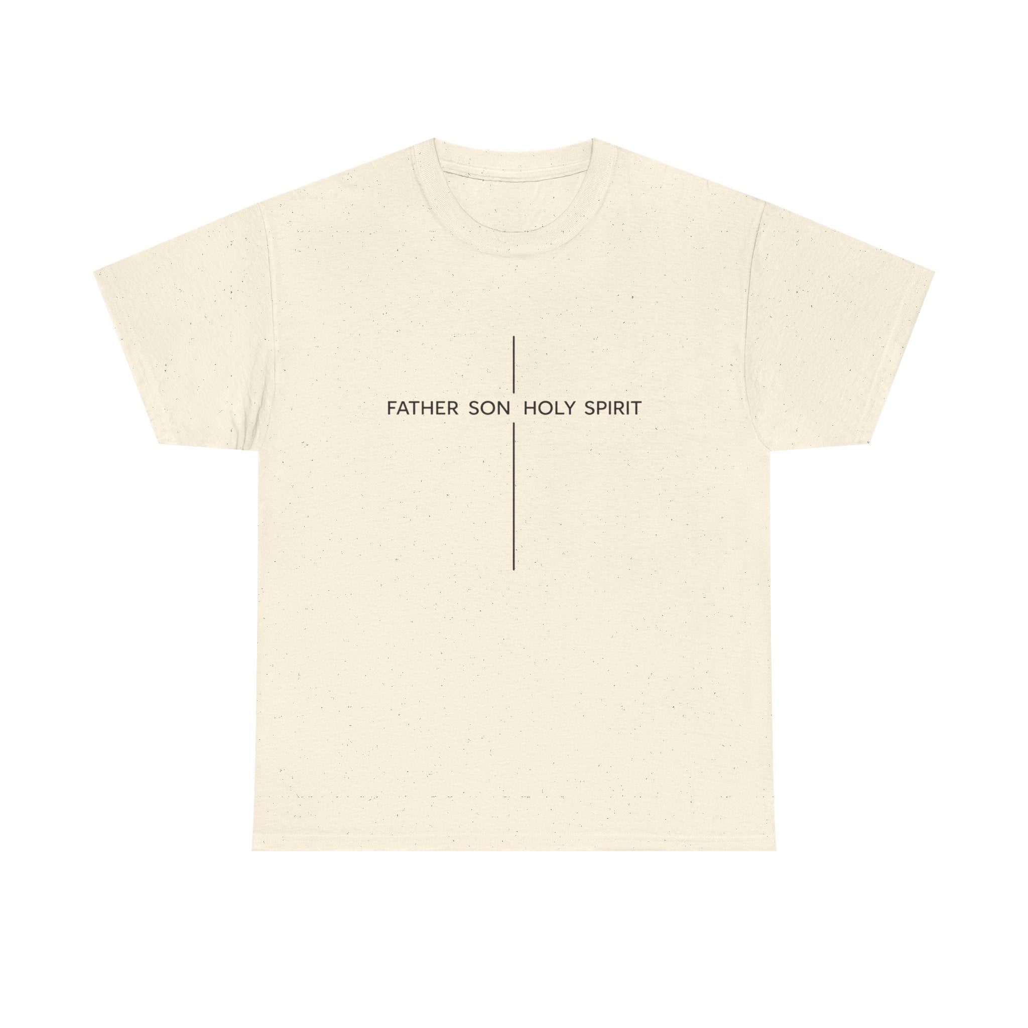 Father Son Holy Spirit Cross T‑Shirt — Minimal Christian Tee