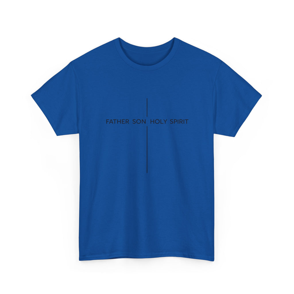 Father Son Holy Spirit Cross T‑Shirt — Minimal Christian Tee