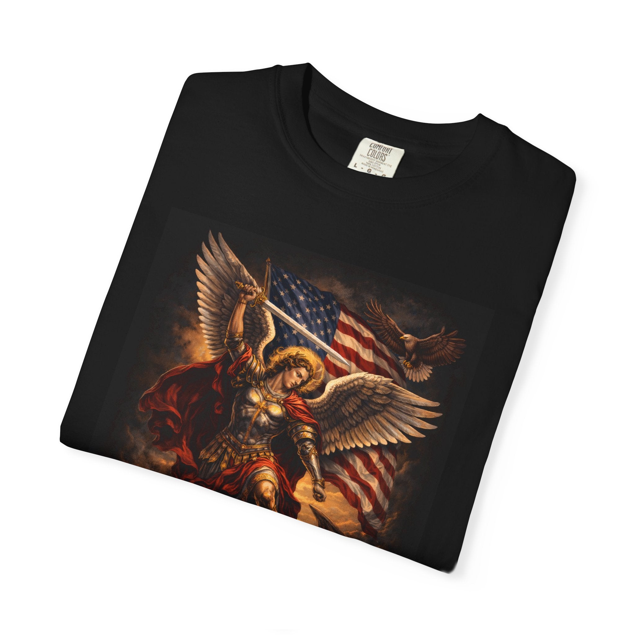 Archangel Michael Graphic T‑Shirt — "Michael Archangel Guard America" Patriotic Spiritual Tee