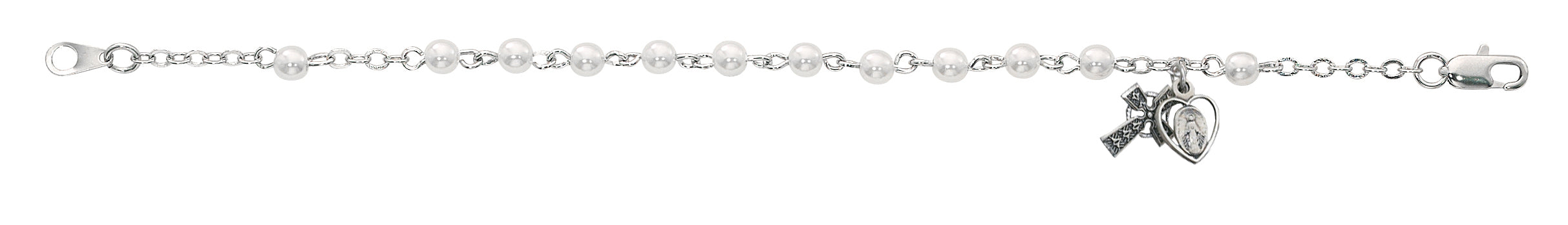 6.5 in Pearl Irish Rosary Bracelet Boxed