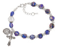 Blue Flower and Crystal Beads with Adjustable