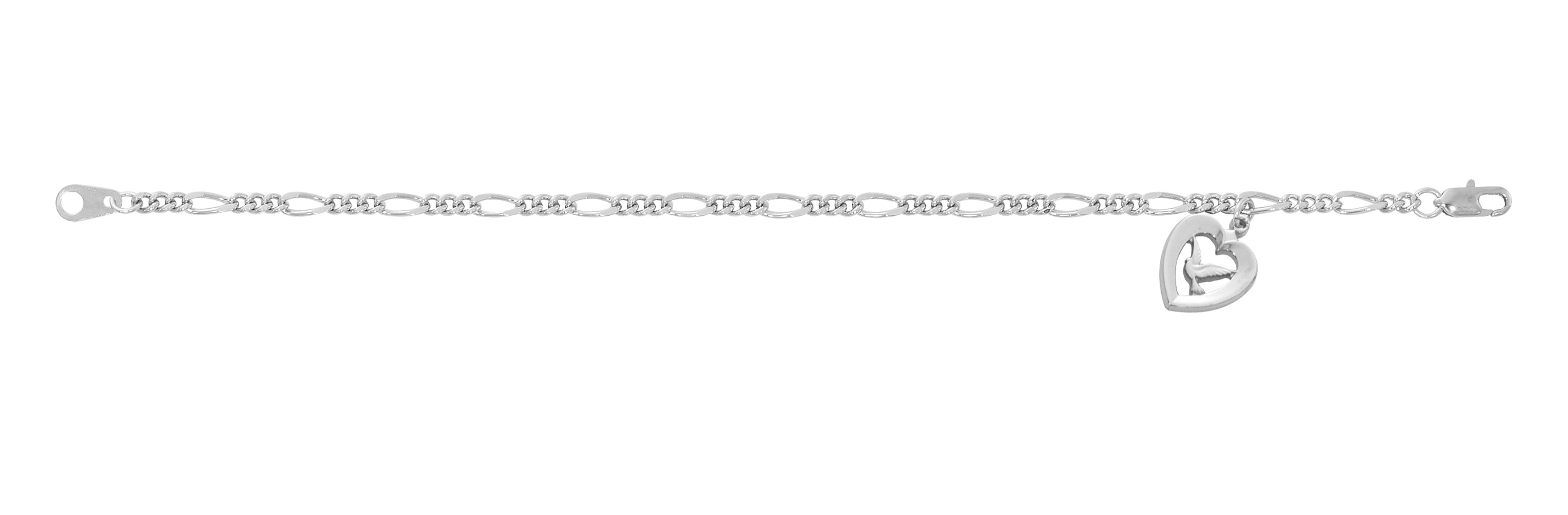 RHODIUM PLATED FIGARO HOLY SPIRIT BRACELET