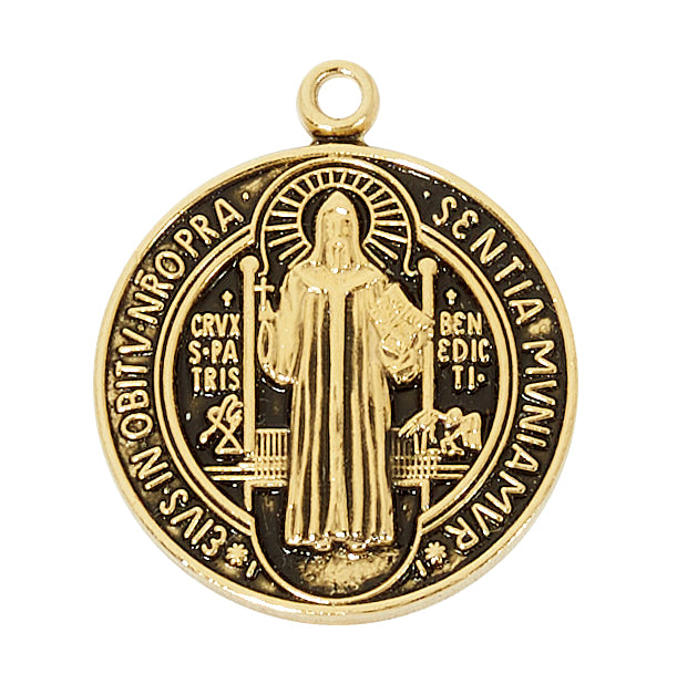 Gold over Sterling Silver St. Benedict medal