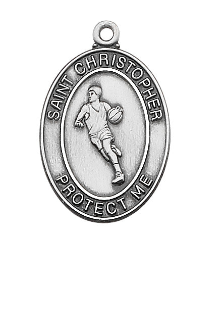 Sterling Silver Basketball Pendant