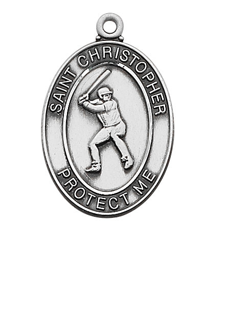 Sterling Silver Boys Baseball Pendant