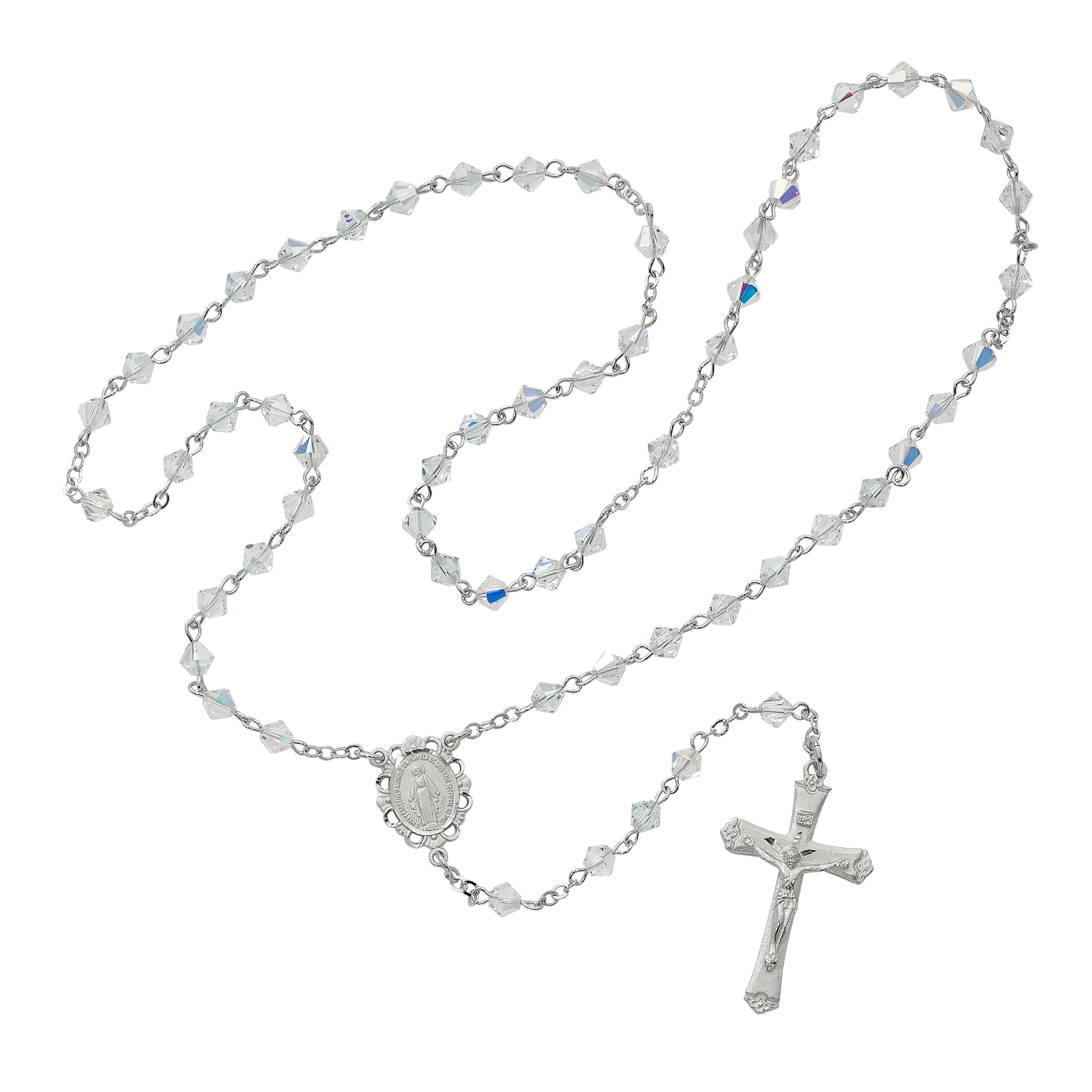 Crystal Swarovski Bead Rosary Boxed