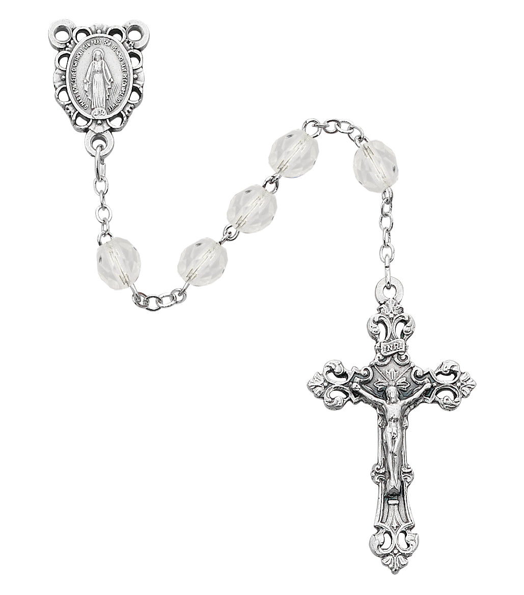 Aurora Glass April Rosary Boxed