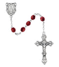 Dark Red Glass January Rosary Boxed