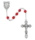 Red Glass July Rosary Boxed