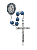 Blue Wood Epoxy St. Michael's Rosary Boxed