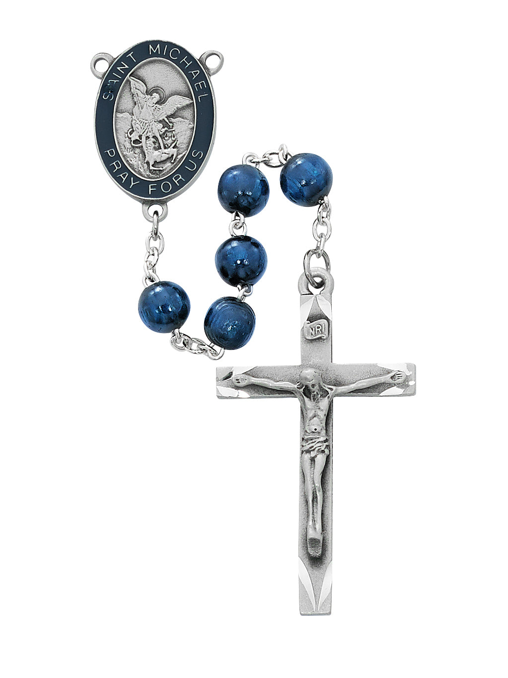 Blue Wood Epoxy St. Michael's Rosary Boxed